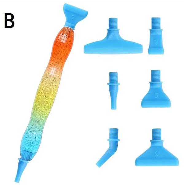Outil de peinture diamant 5D, stylo à pointe en résine, nouveau stylo de peinture diamant avec conception de fil, Kits de têtes de stylo multi-placeurs
