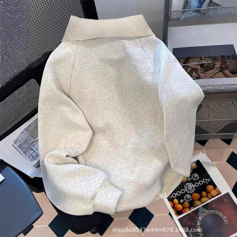 Kadın S Yarım Fermuarlı Kapüşonlu Sweatshirt Günlük Sweatshirt Sonbahar Kış