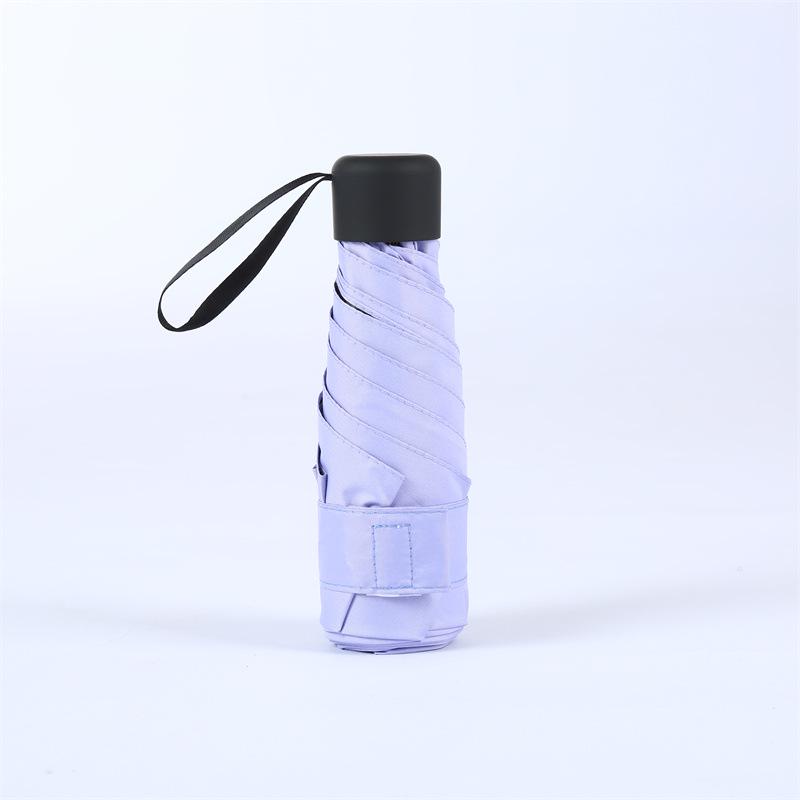 Compact Five-Fold Sunshade: Ultra-Light Mini Parasol with Black Glue Sun Protection