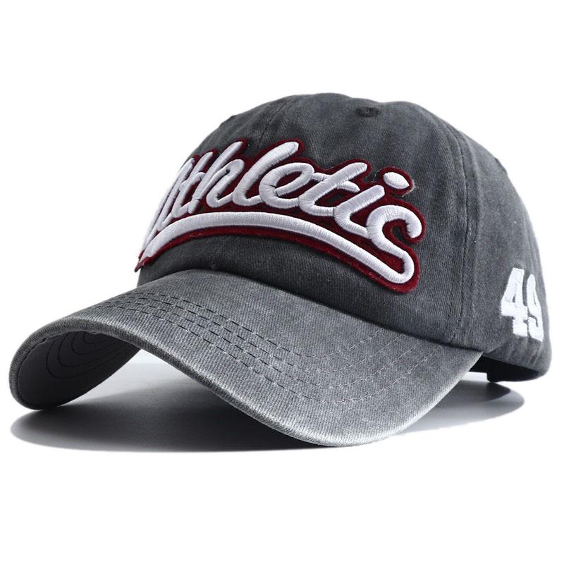 Athletic Letter Embroidery Baseball Cap Retro Washed Cotton Peaked Hat Hip Hop Trucker Dad Caps Fashion Sun Hats For Women Men