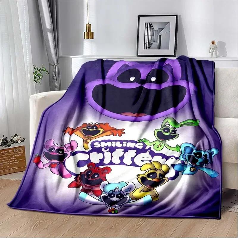 Cute Cartoon Smiling Critters Logo Throw Blanket for Living Room Bedroom Warm Cozy Sofa Bed Blanket Gift