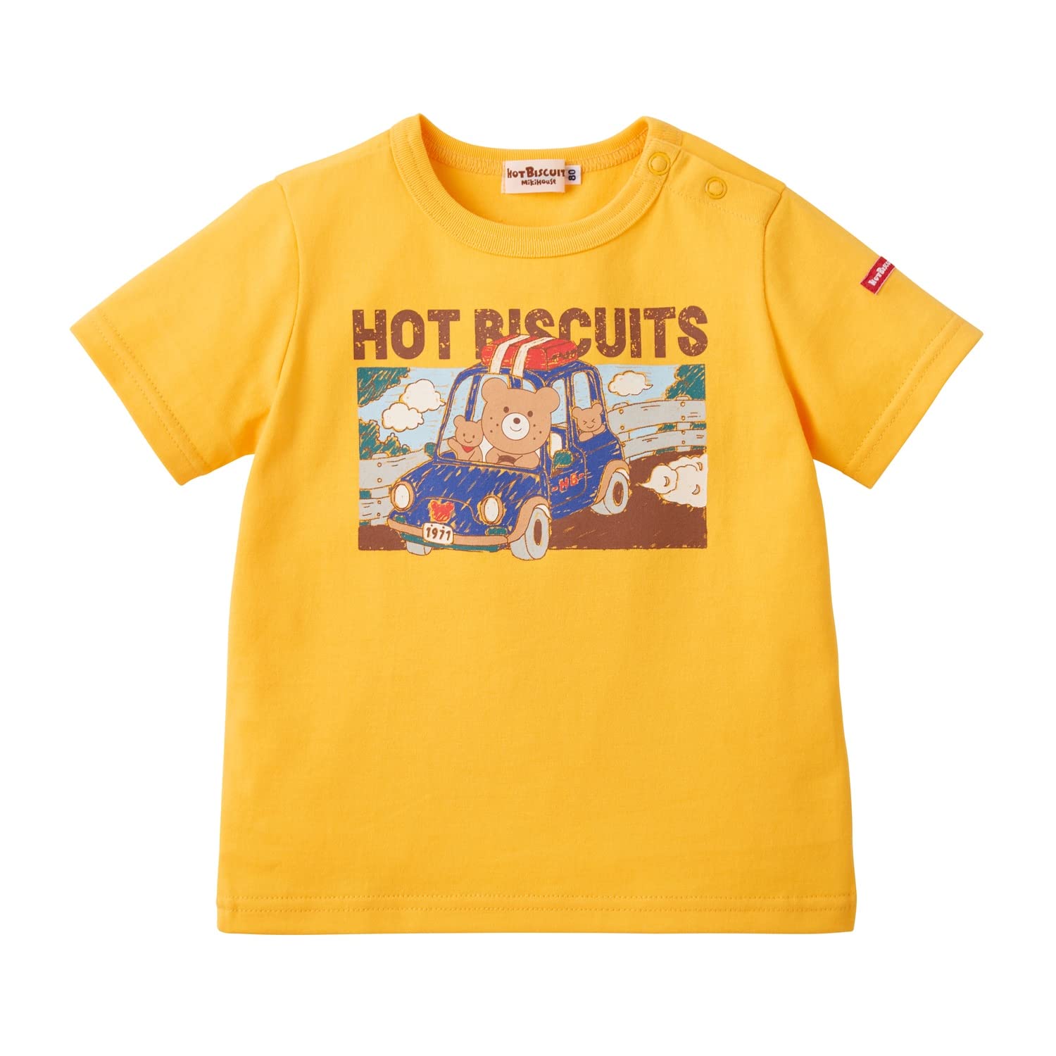 

Miki House Hot Biscuits Short Sleeve T-Shirt, Boys and Girls, Yellow, 90cm, 72-5202-495