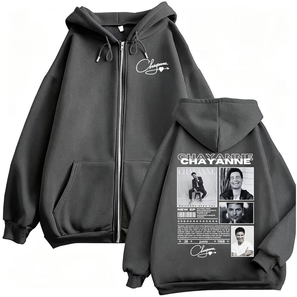 Chayanne Bailemos Otra Vez Tour Zipper Hoodie Men Women Fashion Hip Hop Sweatshirt Jacket Coats Zip Up Hooded