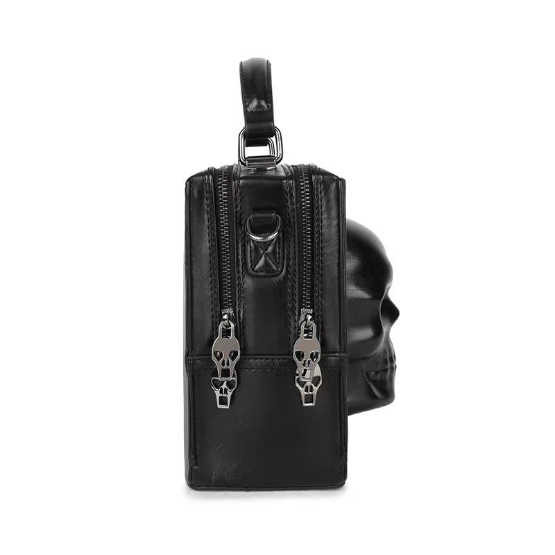 3D Skeleton Square Bag, Dark Shaped Handbag, Unisex Personalized Trendy Cross Shoulder Bag