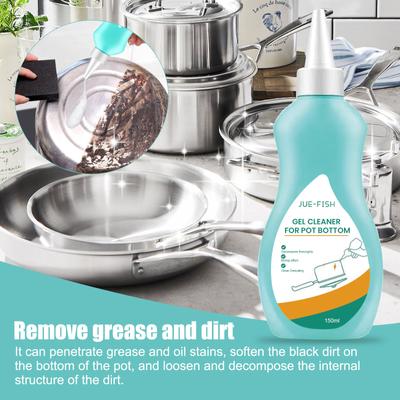 JUE-FISH Kitchen Cleaner Stove Range Hood Cookware Cleaning Oil Stains Pot Bottom Black Scale and Oil Stains Cleaner