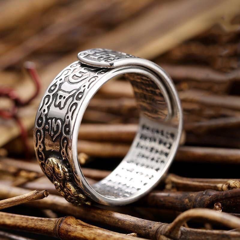 Anillo Pixiu Feng Shui Chino Plata Plateada Monedas de Cobre Anillos Ajustables para Mujeres Hombres Amuleto Riqueza Joyería de la Suerte Regalo de Cumpleaños