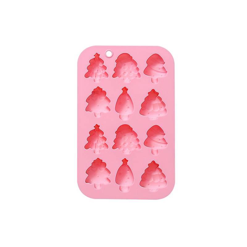 12-piece Set Of Festive Christmas Tree Shaped Baking Molds Perfect For Holiday Cakes And Chocolates