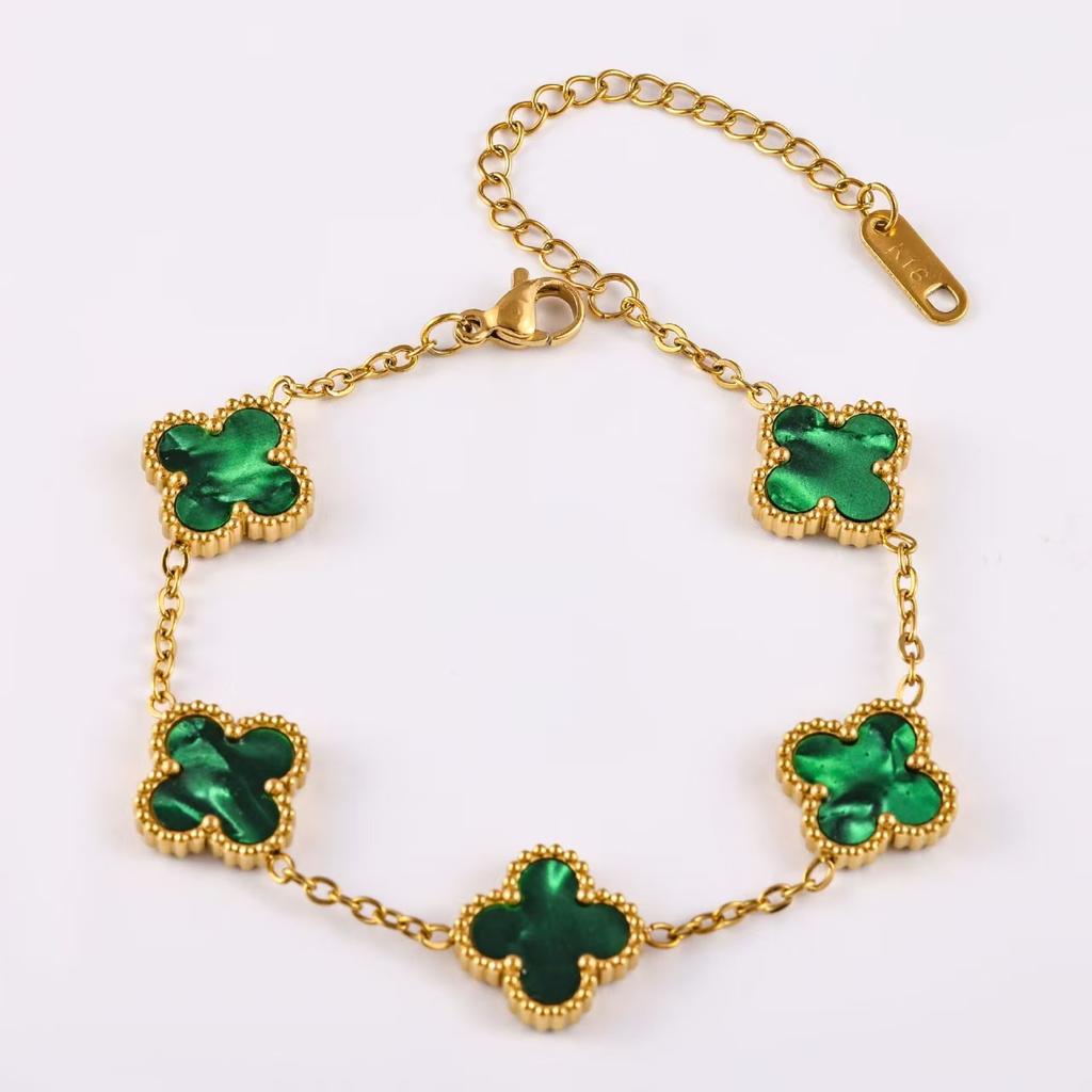 Bright Color 13mm Fashion Four-leaf Clover Bracelet Classic Versatile Models Women's Bracelet