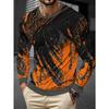 Men's Casual Daily Long-sleeved T-shirt, with Fashionable Printed Design, a Comfortable and Casual Top That Can Be Machine Washed