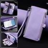 Wallet Leather Flip Case for iPhone 16E 16 Pro Max 15 14 Plus 13 12 11 Wrist Strap Zipper Handbag Card Slot Stand Book Cover
