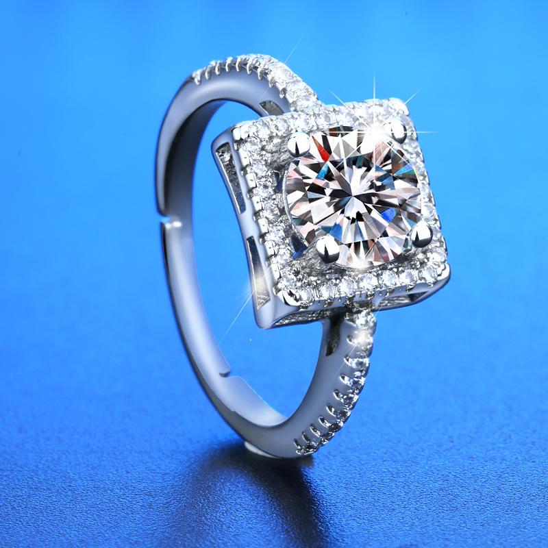 New 925 Sterling Silver Ring High Quality Adjustable Size Engagement Ring for Women Wedding Ring Party Fashion Nice Jewelry Gift