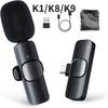 Wireless Lavalier K8 Microphone: 2.4G, Live Recording, Three-Level Noise Reduction, K1 & K9 Models, Small and Versatile.