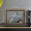 Moving Sand Art 3D Sandscape Quicksand Liquid Hourglass Rotatable Wooden Frame Flowing Sand Painting Office Home Decor Gifts