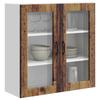 Porto Wall Mounted Glass Cabinet Reclaimed Wood Look 80 x 31 x 80 cm Engineered Wood