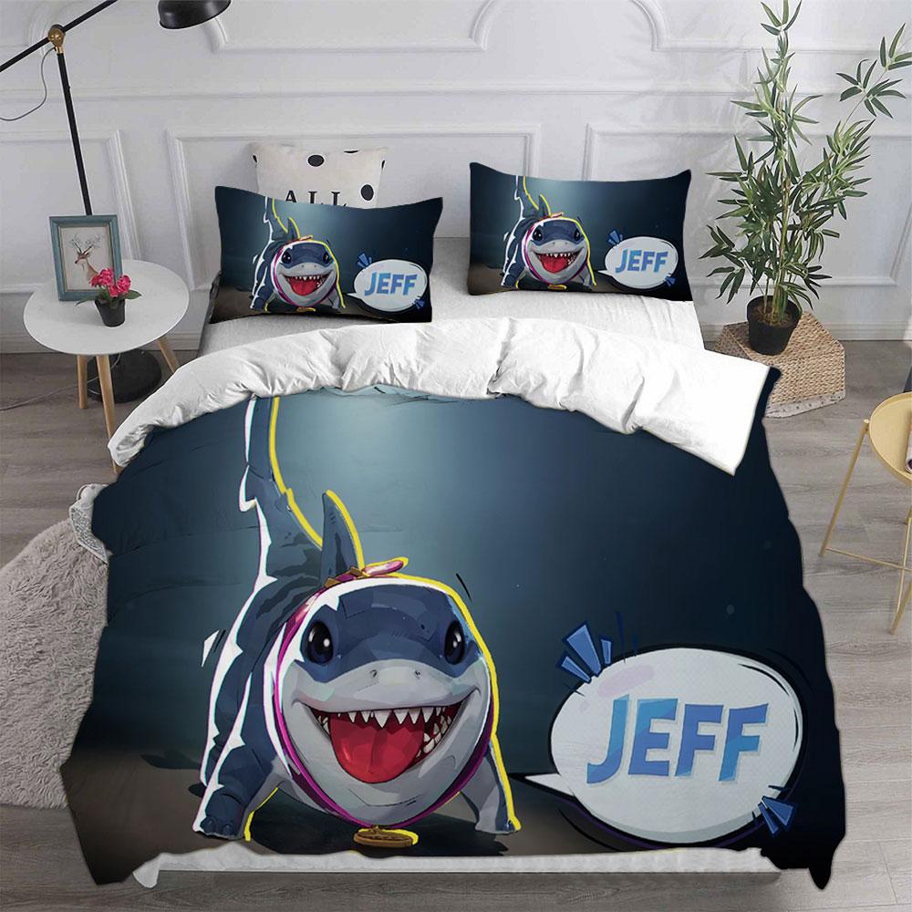 Jeff Shark Bedding Sets Quilt Bed Cover Comforter Duvet Cover Pillow Case 2-3 Pieces Sets Kids Adult Bedroom Decoration