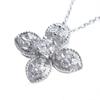 [VINGTAINE] Elegant Flower Necklace with Cubic Zirconia (CZ) and Flower Slider Chain C2-24