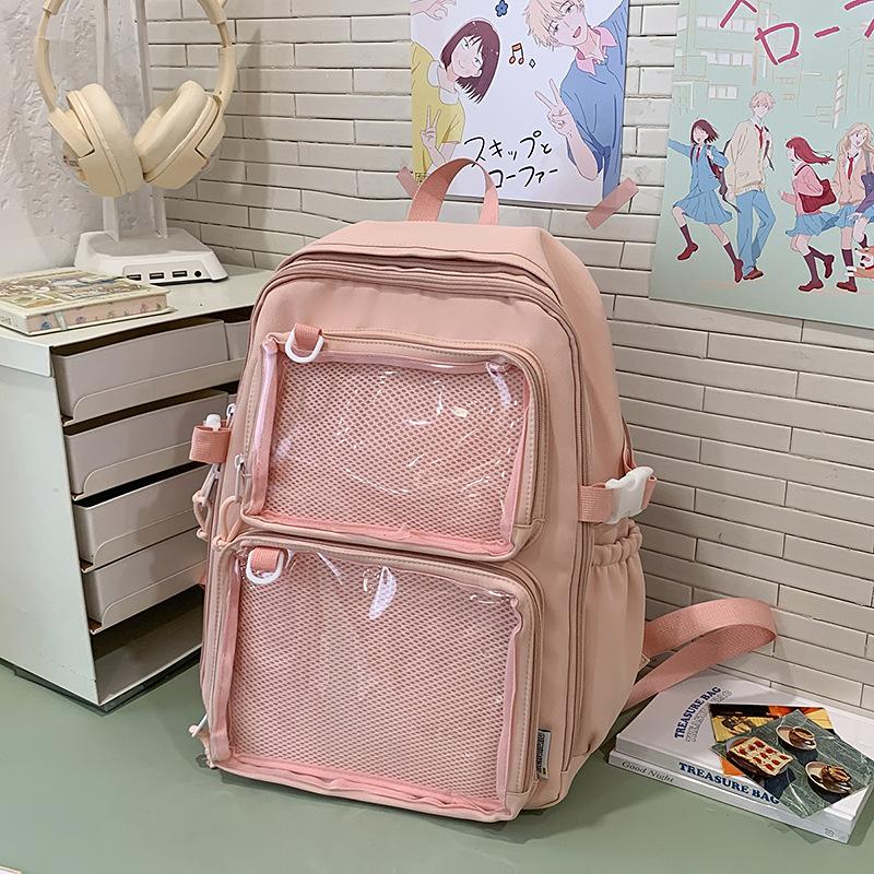 New Transparent Backpack Lightweight and Simple Middle School Students Backpack Korean Casual Large Capacity Backpack