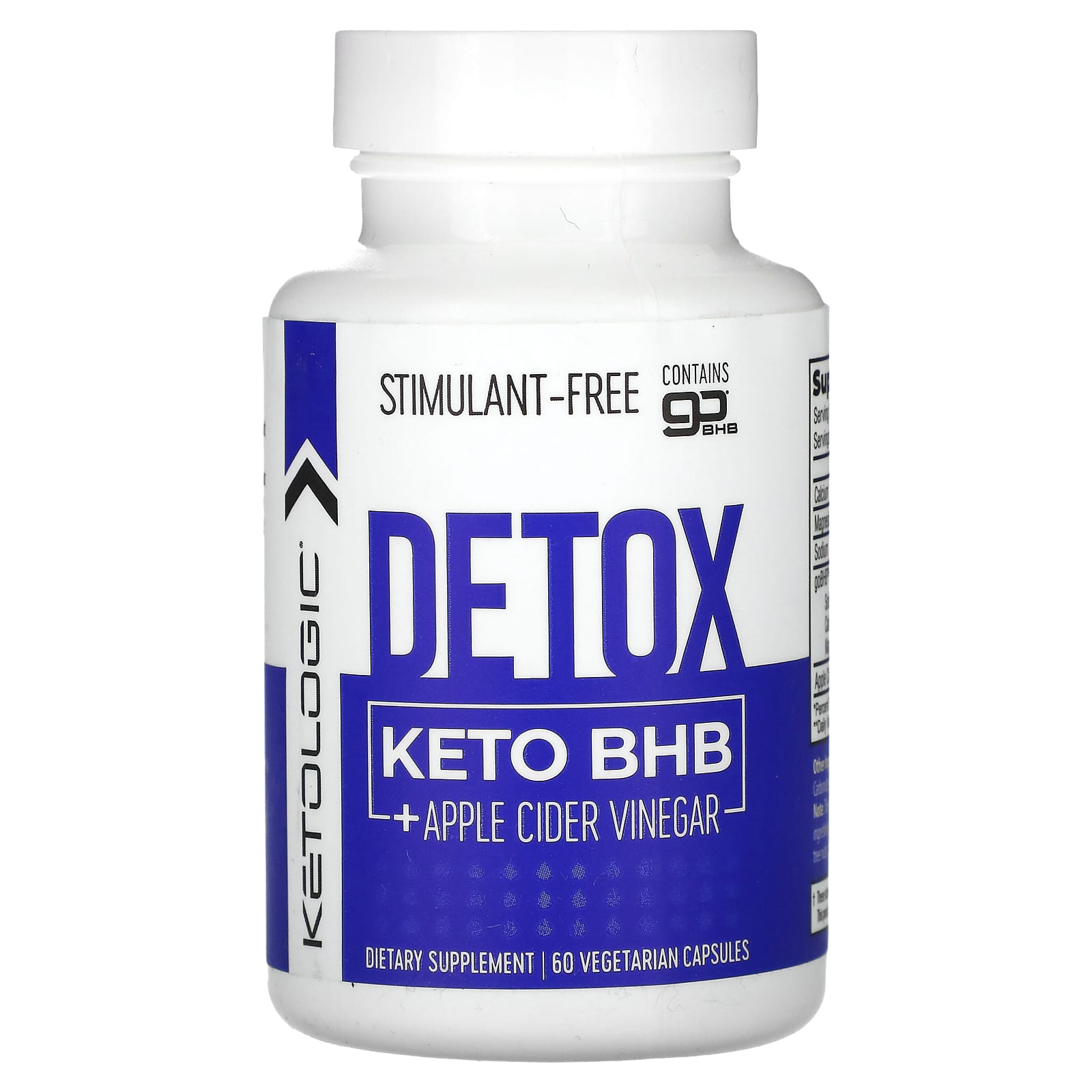 

KetoLogic, Detox Keto BHB + яблучний оцет, 60 овочевих капсул