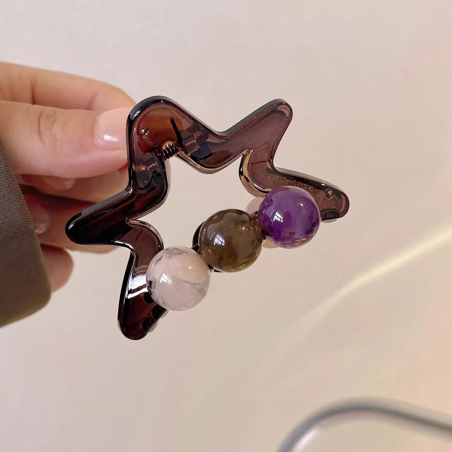 

Корейские геометрические звездные заколки для волос, винтажные маленькие заколки для волос, заколки-крабы, полузаколка для волос для женщин и девочек, аксессуары для волос, подарки абрикосовый