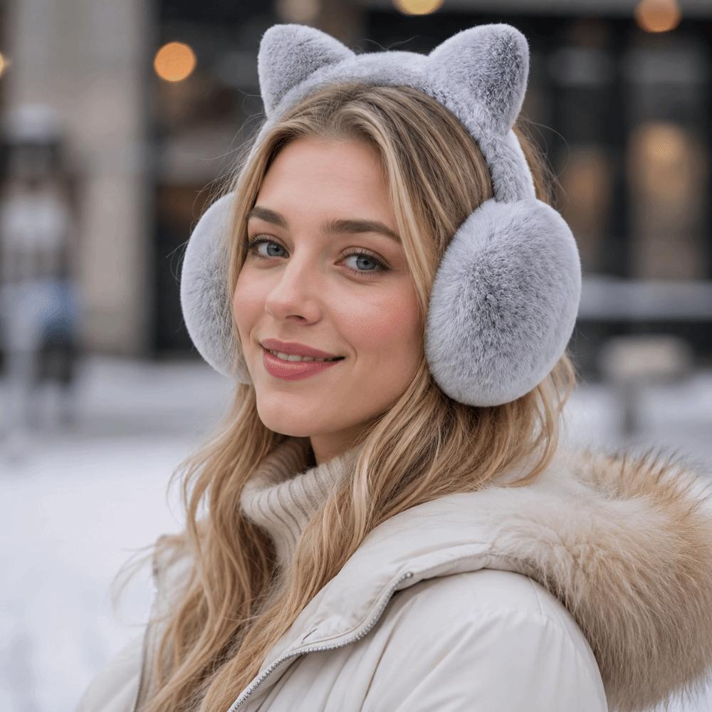 Foldable Cat Ear Muffs Anti-freeze Ear Covers Cute Windproof Earmuffs winter