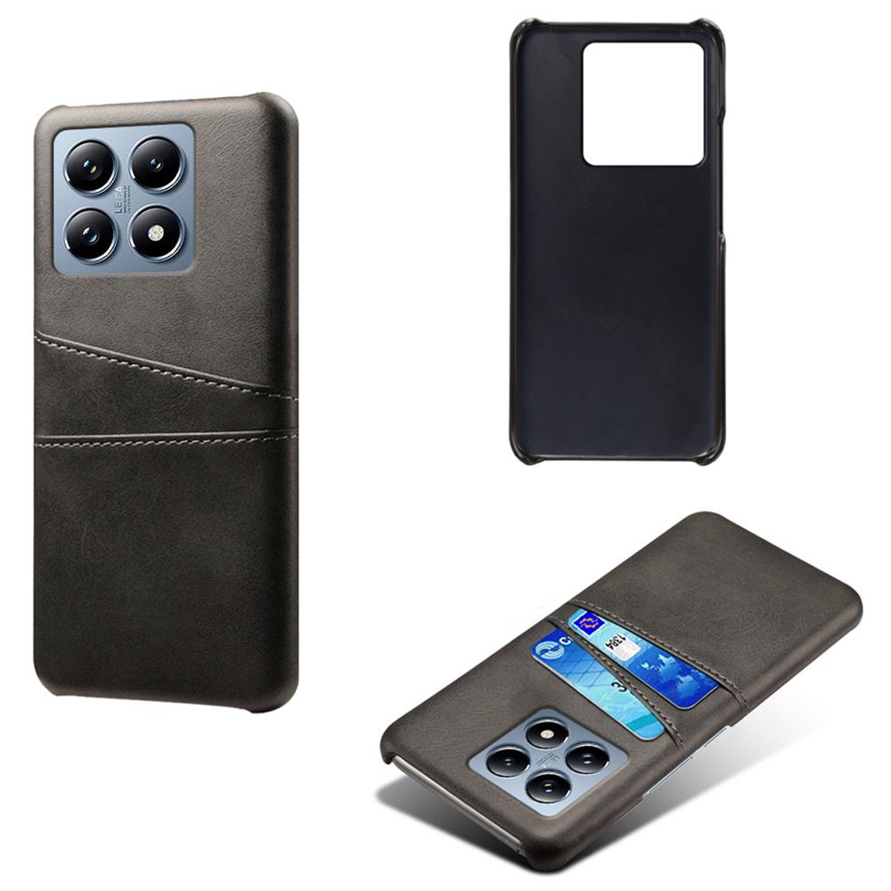 

For Xiaomi 14T Pro Case Dual Card Slots PU Leather + Hard PC Phone Cover B