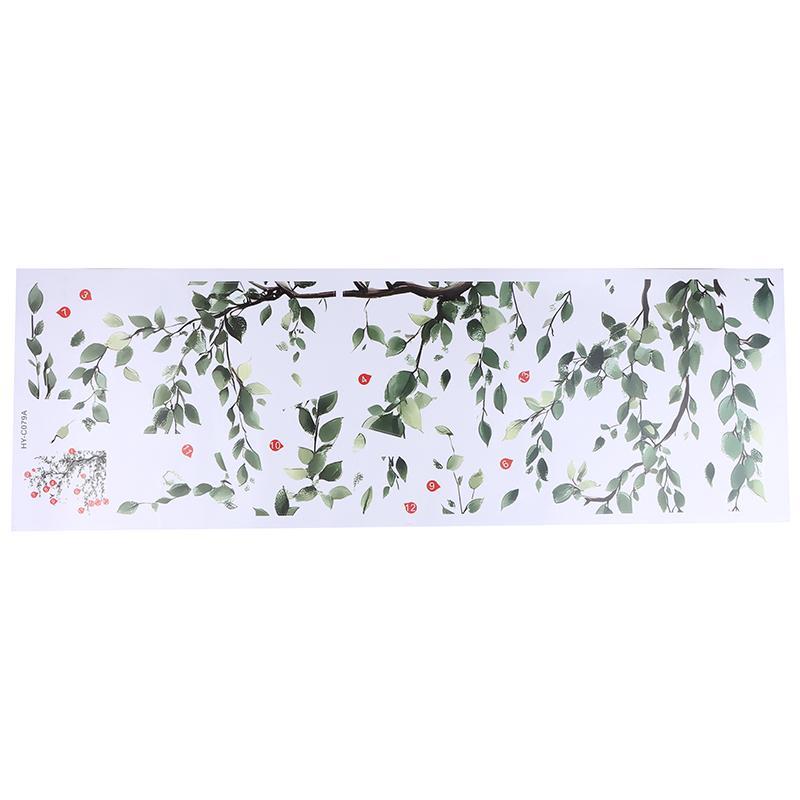 2Pcs/Set Removable Self Adhesive Stickers Tree Branches Leaves Birds Wall Stickers Bedroom Living Room Decoration Accessories
