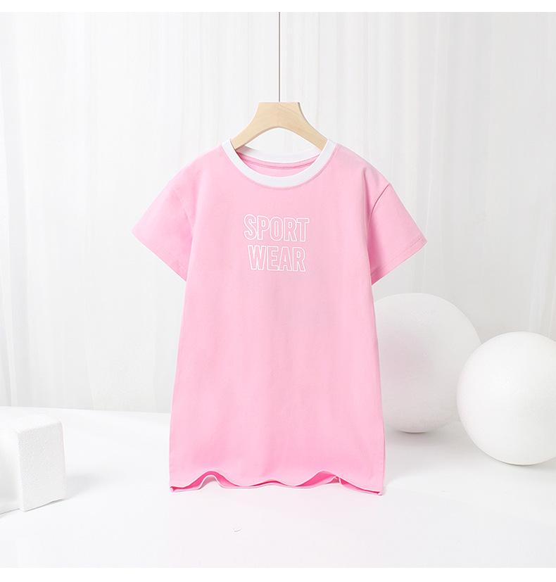 Summer Korean Style Girls' Fashion Printed Breathable Dress with Long/Short Sleeves