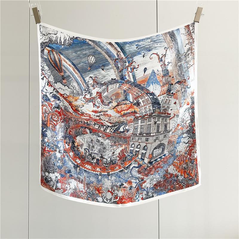 

12 Mmi Thin Silk Scarf for Women Spring/Summer Fashion Versatile 100% Mulberry Silk Scarf Square Scarf Shawl Bandanna Luxury 65cmx65cm