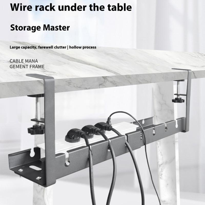 Adjustable Length Under Desk Cable Organizers Tray Retractables From 15.75 To 20.47 Inches For Office Home Desk Wire Management