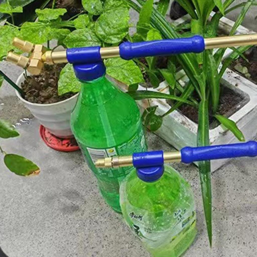 Single / Double Head Bottle Interface Garden Trolley Brass Guns Sprayer Adjustable Nozzle Water Pressure Atomization Sprayer