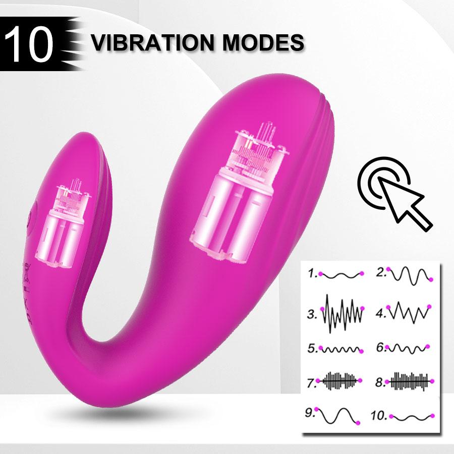 Nositelný vibrátor pro ženy s dálkovým ovládáním Dual Motor Mute Neviditelné kalhotky Vibrační G Spot Clit Stimulating Masager 10 režimů Sexuální hračky pro dospělé