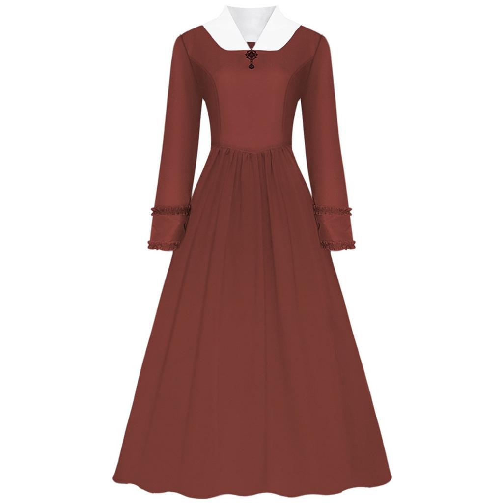 Women's Solid Colour Vintage Court Corset Cos Dresses