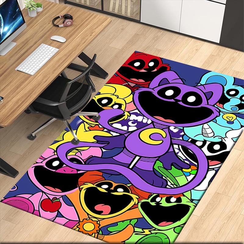 Smiling Critters Printed Carpet, for Office Chair Living Room Bedroom Kitchen Room Decor Gifts.