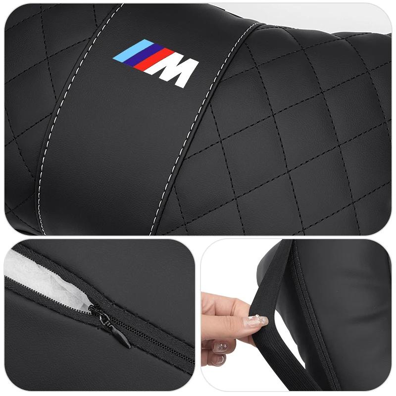 BWQ1 Car Sticker Hot 2026 For BMW Car Logo Headrest Neck Cushion Lumbar Support Memory Foam Pillow For BMW M X1 X3 X5 X6 X7 E30 E90 M