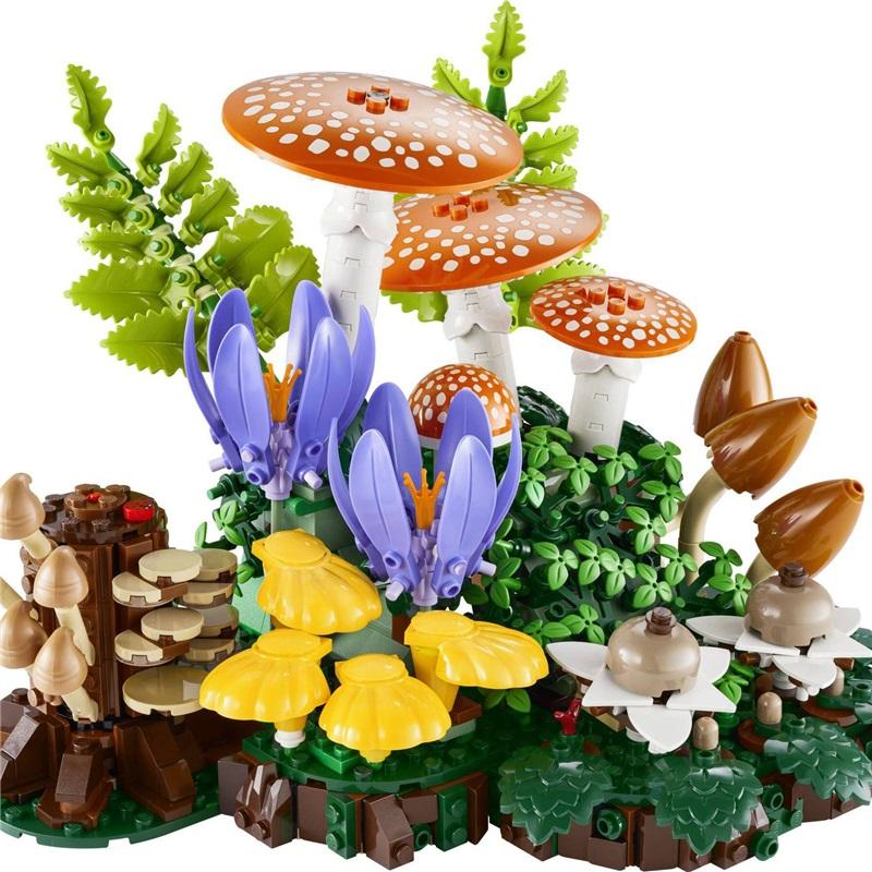 Compatible with Lego Lego Flower Plant Series 11505 Forest Mushroom Educational Building Block Toys for Boys and Girls