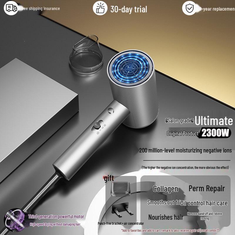 High Power Quiet Hair Dryer with Negative Ion Technology for Quick Drying, Ideal for Dorms and Men's Use