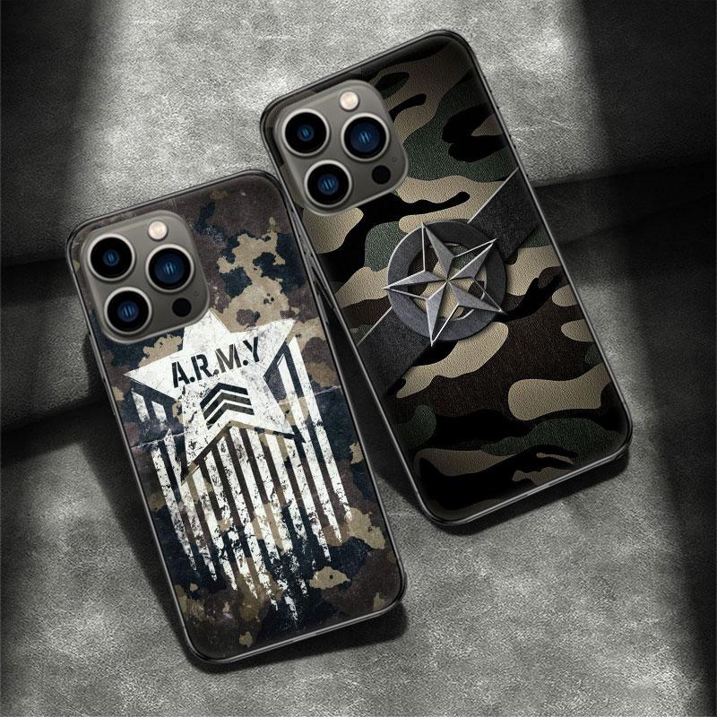 Camouflage Farbe Handyhülle Für Apple Iphone 16 15 Plus Weich 13 12 Mini Hülle 11 14 Pro Max Capa X XS XR 8 7 Schale Coque Silikon