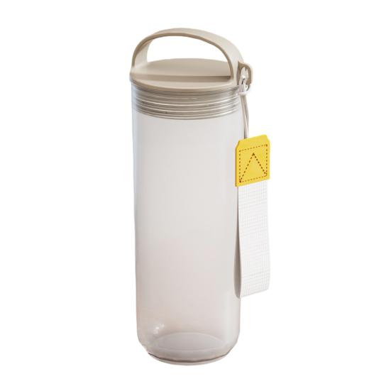 Frosted Water Bottle with Handle & Lanyard, Food Grade Clear Drinking Bottle, Leak-Proof Portable Travel Drink Soybean Milk Cup for Outdoor Gym Office