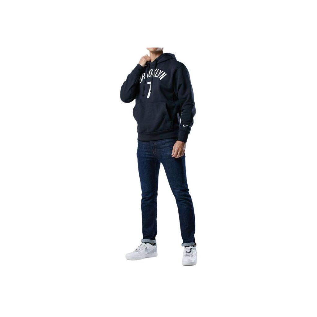 Nike Bkn M Nk Po Flc Essential N N Bequemer Hoodie mit Buchstaben und Zahlen Herren hoodies Schwarz DB1194-011