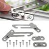 2 Pcs Window Restrictors Locks, Stainless Steel Child Security Restrictor Hook with Screws, Left Right Handed Easy Install Silver Safety Catch