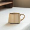 Praktische aprikosenfarbene Keramiktasse grauer Boden Haushalt Milchbecher Kaffeetasse einfacher Stil runde Teetasse Trinkbecher