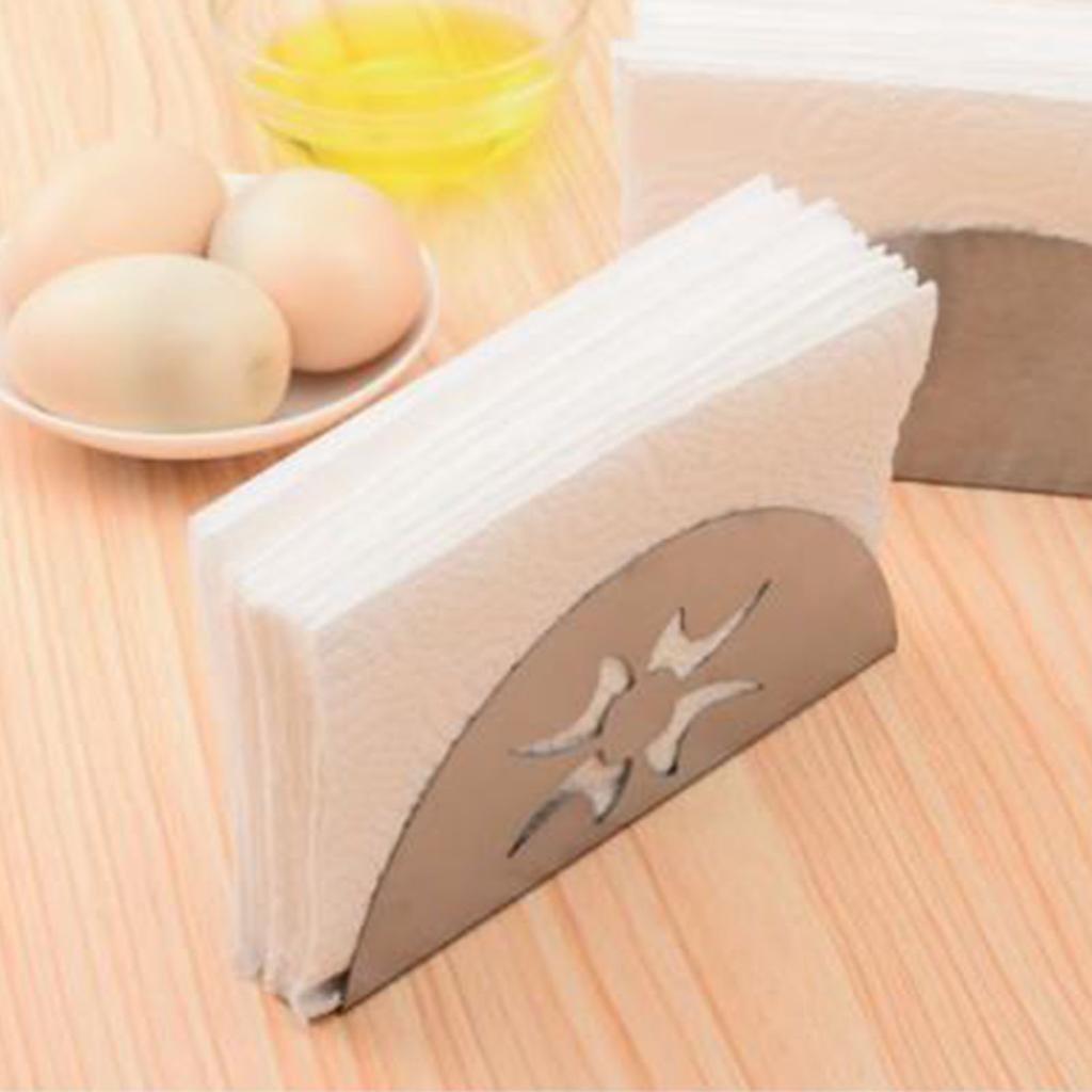 Fan Shaped Napkin Holder Stainless Steel Standing Napkin Rack Table Tissue Paper Dispenser for Home Hotel