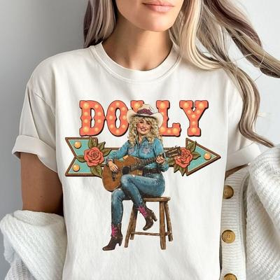 Camiseta Retro Dolly con Gráfico de Vaquera Camiseta Vintage del Oeste S5XL