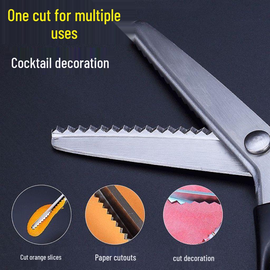 Stainless Steel Serrated Edge Cocktail Decoration Scissors