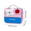 Cartoon Dog Makeup Bag Pink Blue Large Capacity Storage Bag Compartment Design Grid Pattern Organization Bag Bussness Trip