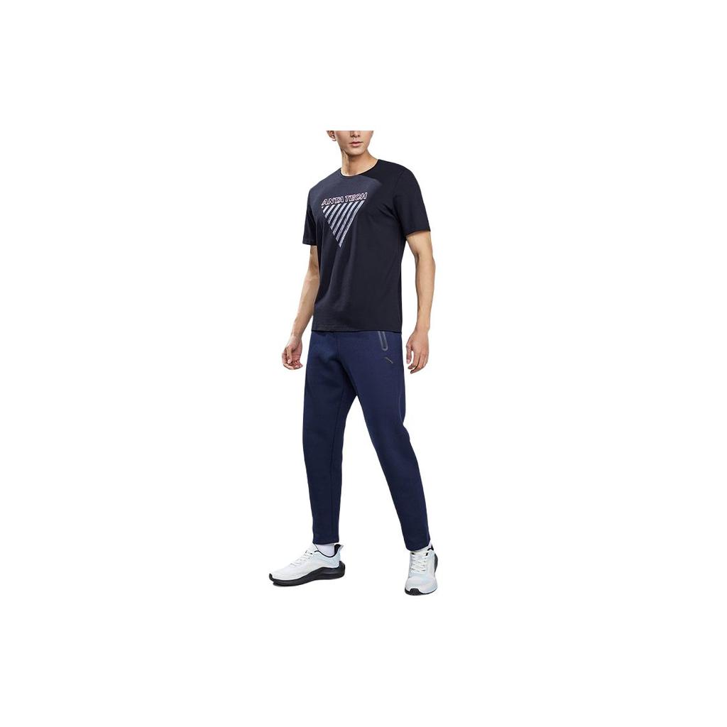 Anta Variety Training Collection T Shirts Men's Black Crew Neck Moderate Straight Fit 152227123-4