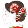 Hair ornament set Furisode ceremony Tsumami work Red Pink Silver birch [Kyoto Usagido] 2-piece coming-of-age wk-226