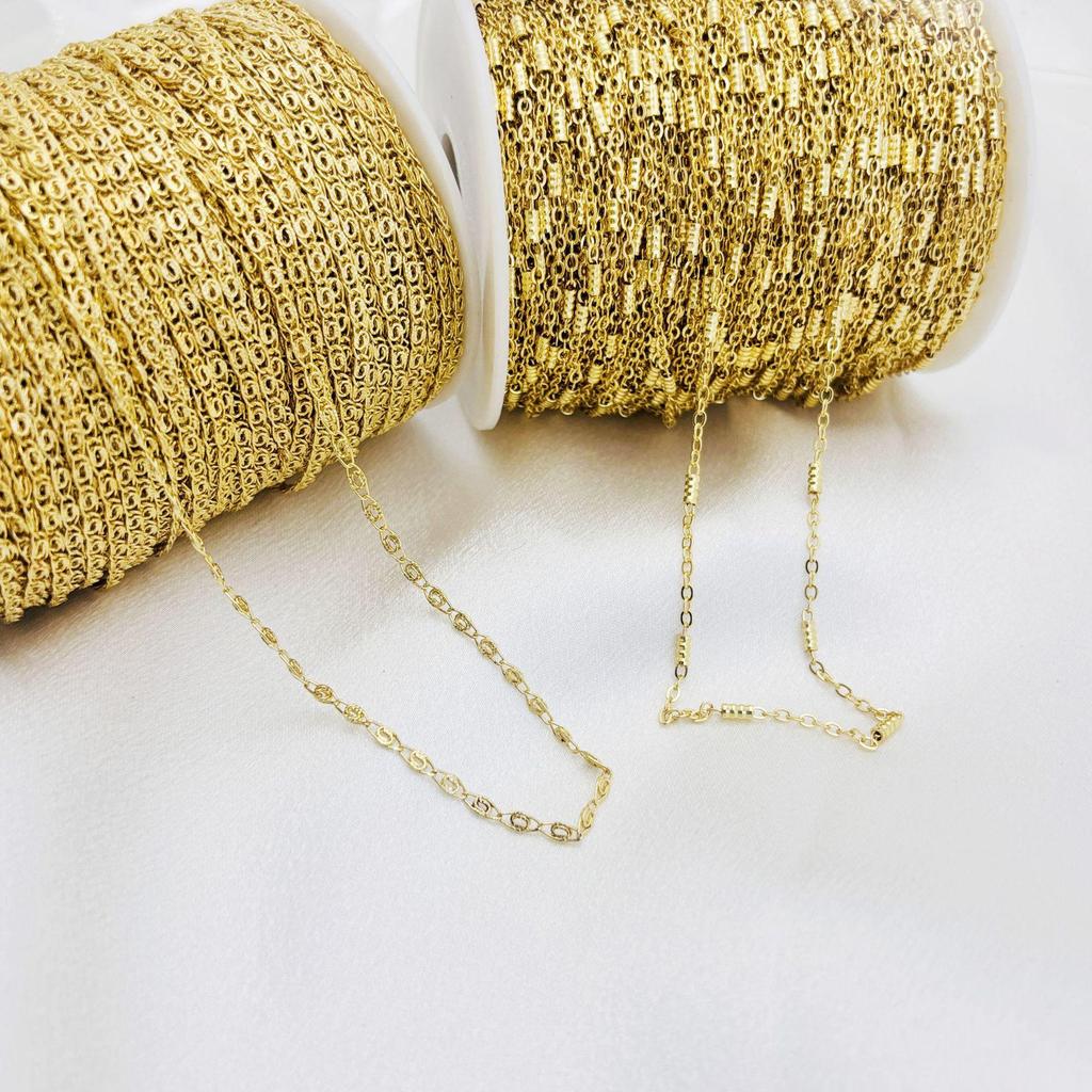 14K Gold-Filled O-Chain Flat Meander Necklace Bracelet DIY Jewelry Accessories