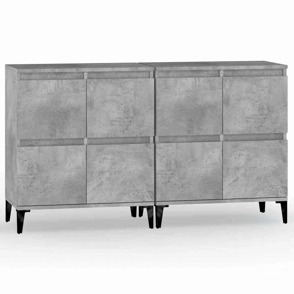 Vidaxl Chests of Drawers, 2 Pcs., Concrete Gray, 60X35X70 Cm