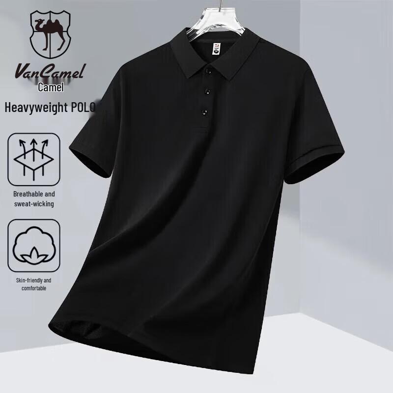 VANCAMEL Men s Short Sleeve Business Casual Polo Shirt